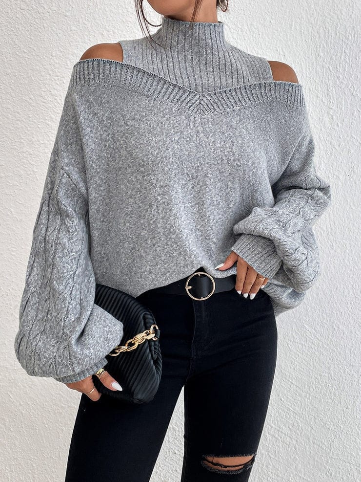 CM | MW Jersey gris con hombros descubiertos