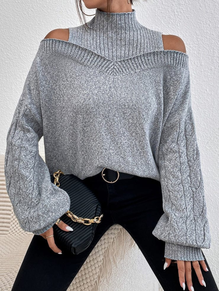 CM | MW Jersey gris con hombros descubiertos