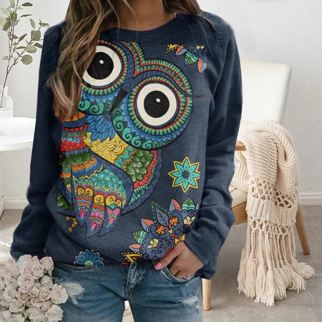 CM | Jersey con estampado artístico de búhos