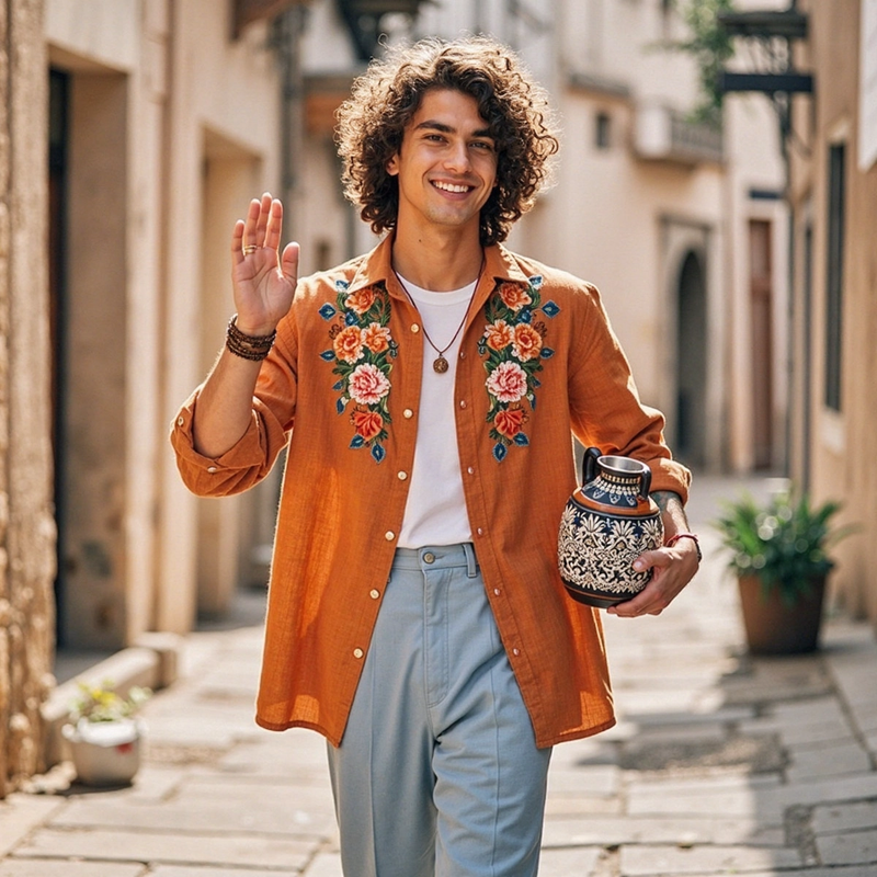Camisa de estilo vintage atemporal