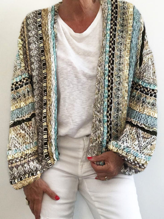 Women's Boho Floral Knit Sweater Cardigan elevenforest