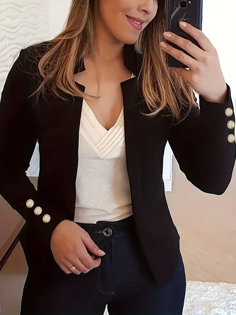CM | blazer informal con mangas largas y botones