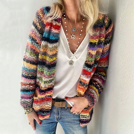 Casual Loose Colorful Sweater Cardigan elevenforest