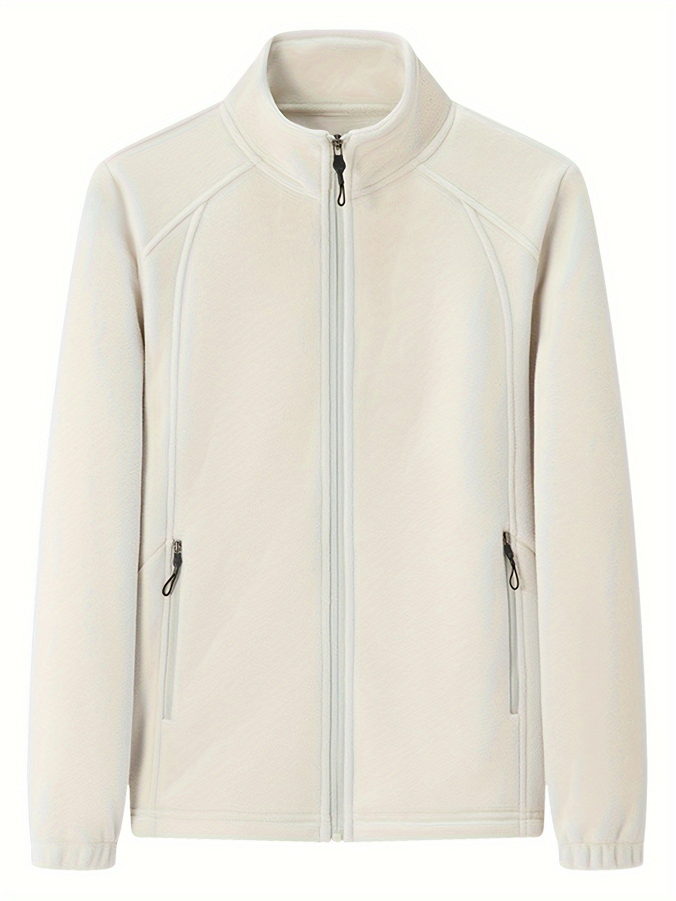 CM | Chaqueta de felpa para mujer con cuello alto y mangas largas