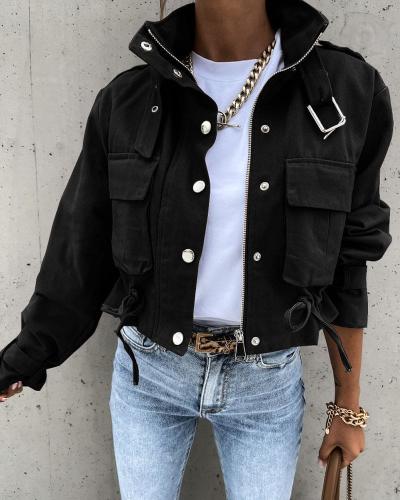 CM | Chaqueta casual multibolsillos para mujer