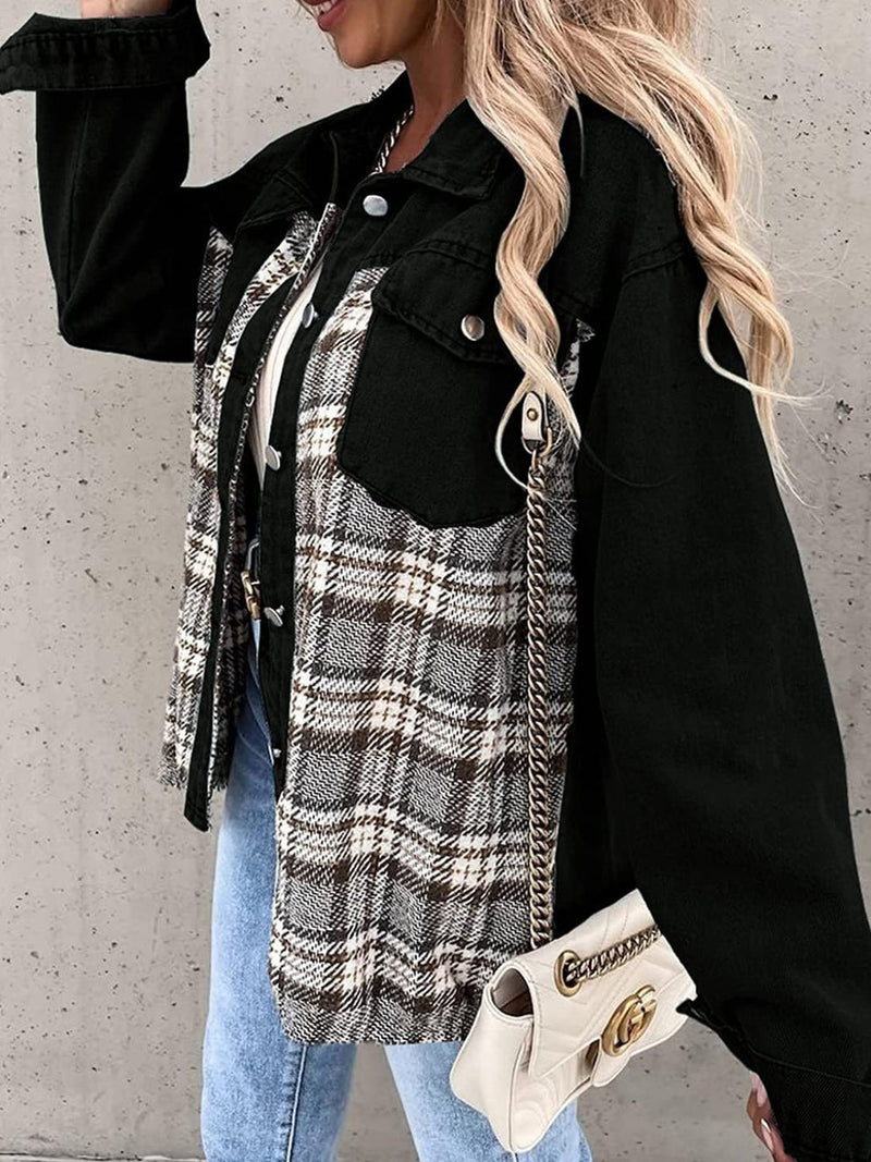 CM | Chaqueta de franela vintage para mujer