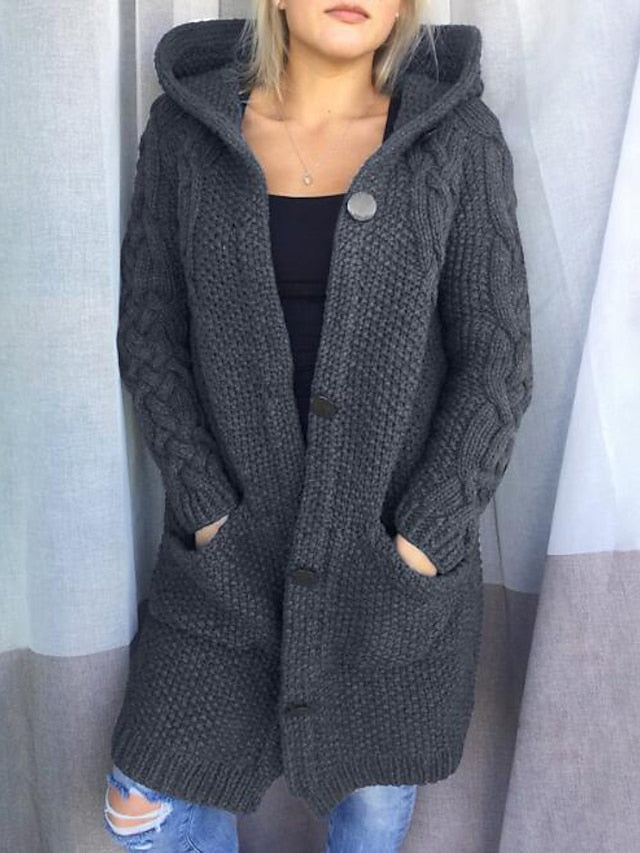 KL | Chaqueta con capucha en punto grueso