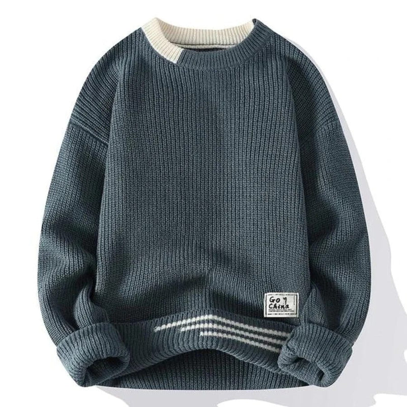 CM | Jersey vintage de cuello redondo