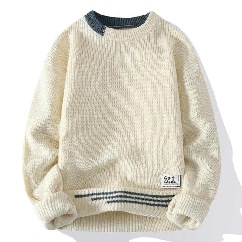 CM | Jersey vintage de cuello redondo
