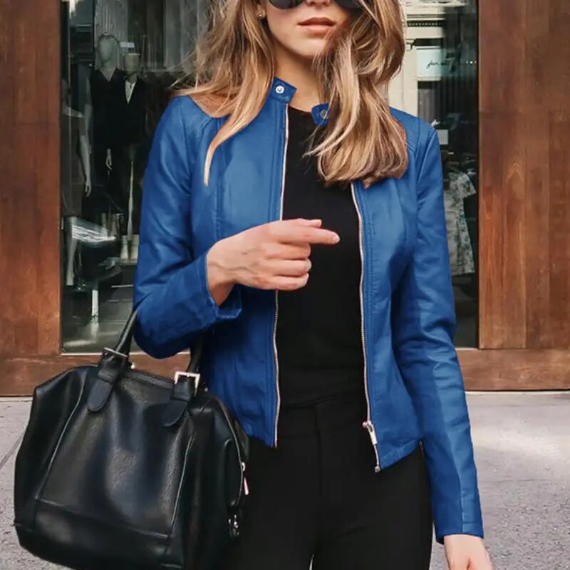 CM | Chaqueta de cuero clásica para mujer