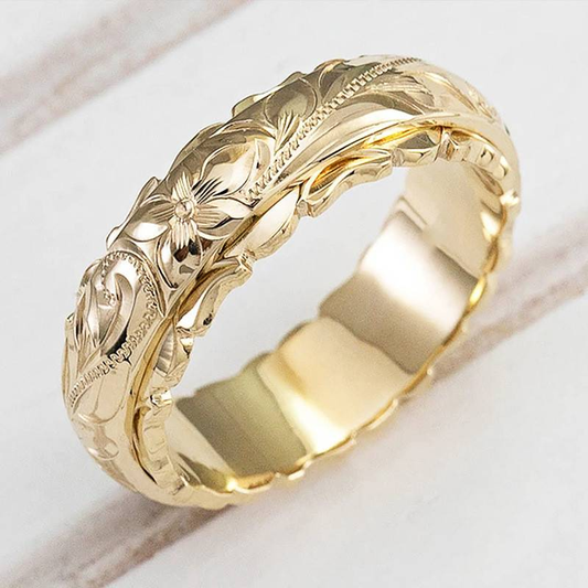 Oro Anillo hermoso con estilo único