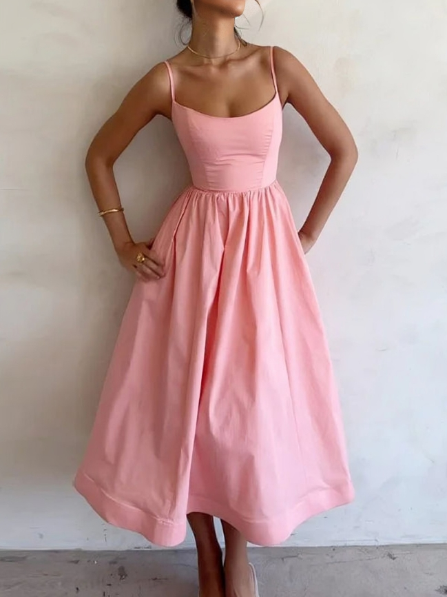 KL | Vestido maxi fluido con estrellas espagueti