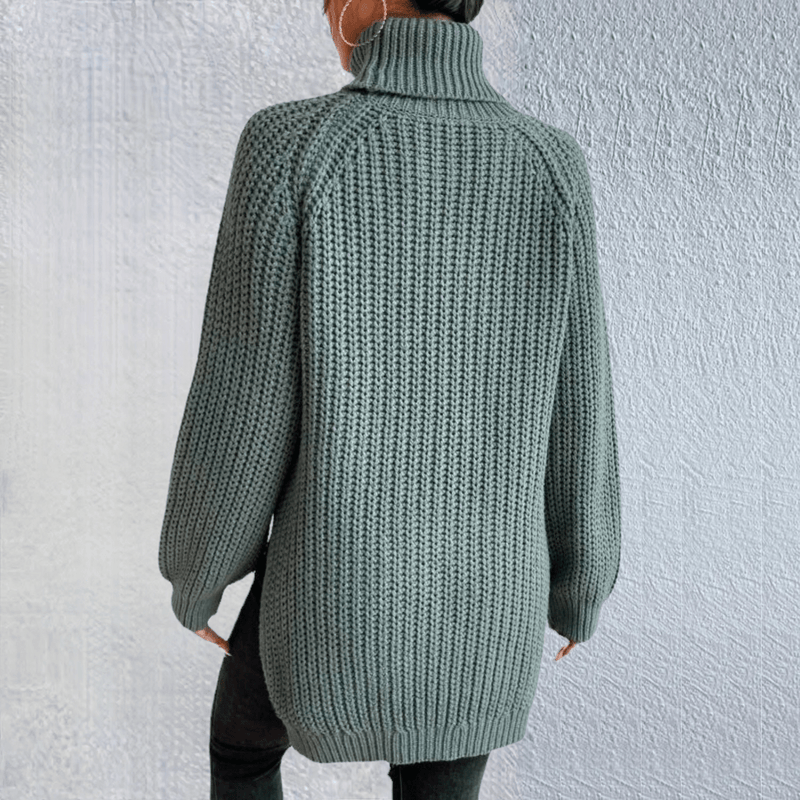 CM | Jersey de cuello alto verde de moda