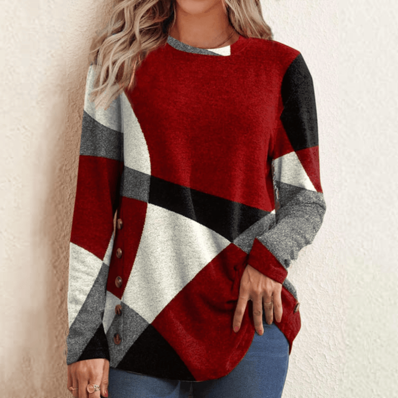 CM | Jersey con estampado de bloques rojos