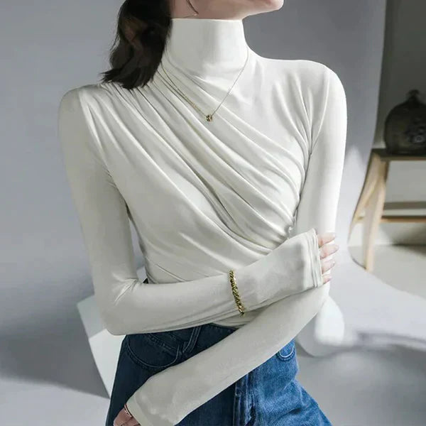 CM | Jersey de cuello alto con pliegues