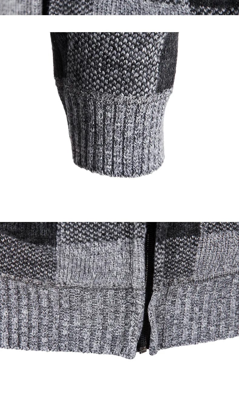 CM | Jersey con capucha, estampado de cuadros y manga larga