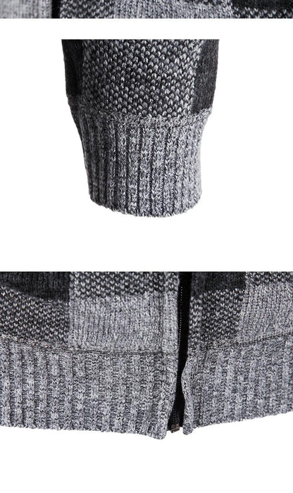 CM | Jersey con capucha, estampado de cuadros y manga larga