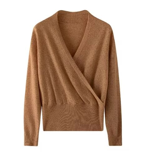 CM | Jersey de cachemira con cuello en V Cross