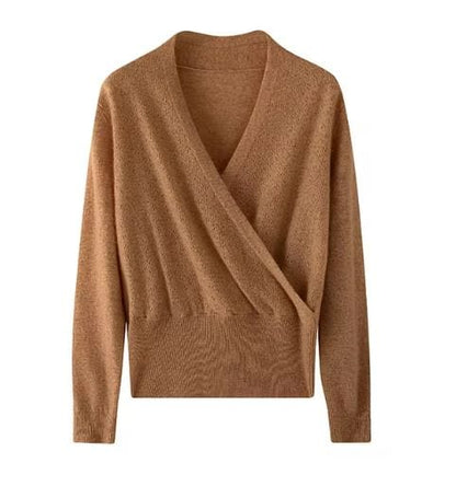 CM | Jersey de cachemira con cuello en V Cross