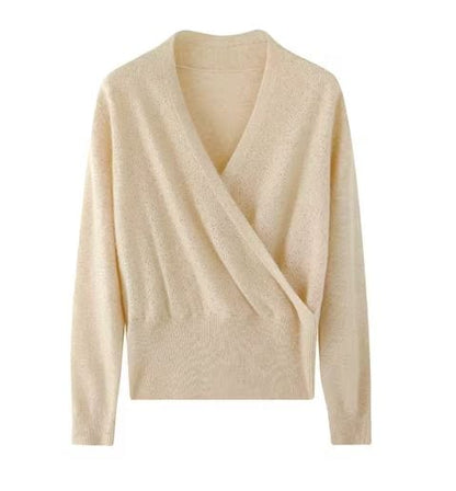 CM | Jersey de cachemira con cuello en V Cross