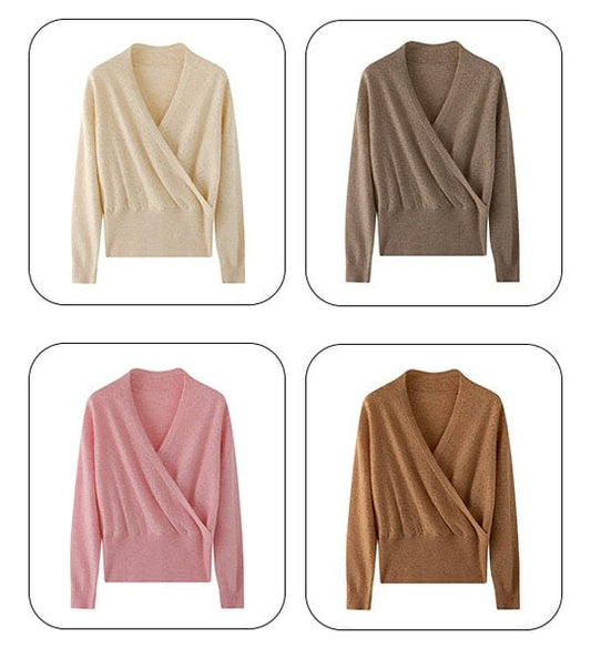 CM | Jersey de cachemira con cuello en V Cross