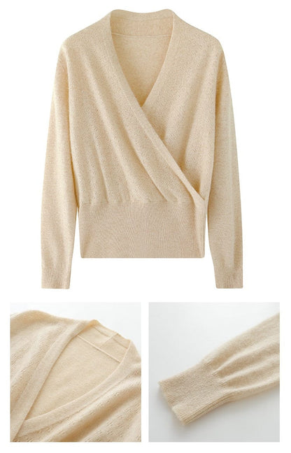 CM | Jersey de cachemira con cuello en V Cross