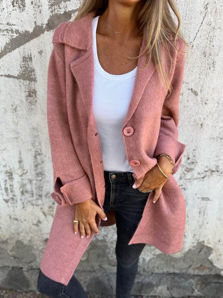 CM | Teni™ Chaqueta larga, informal y elegante con prácticos bolsillos.