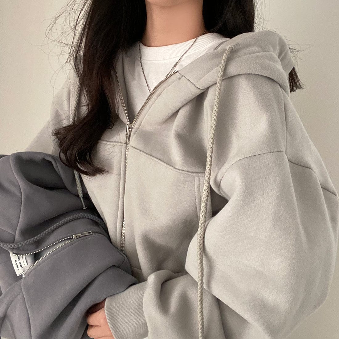 CM | Jersey informal con mangas largas y cordón de ajuste