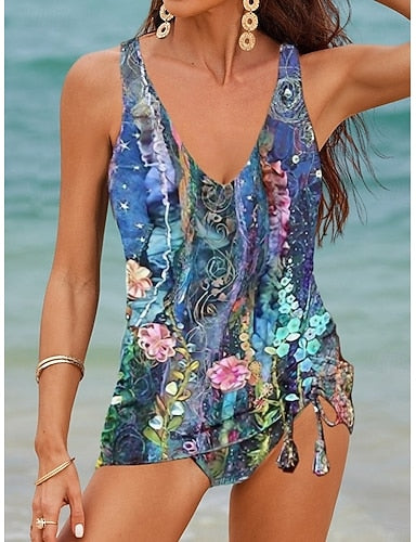Normal Swimwear Tankini 2 Piece Shorts Swimsuit 2 Piece Printing Beach Wear Summer Bathing Suits
