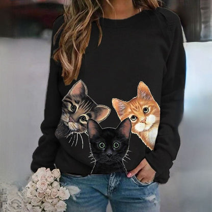 CM | Elegante jersey con estampado de gatos
