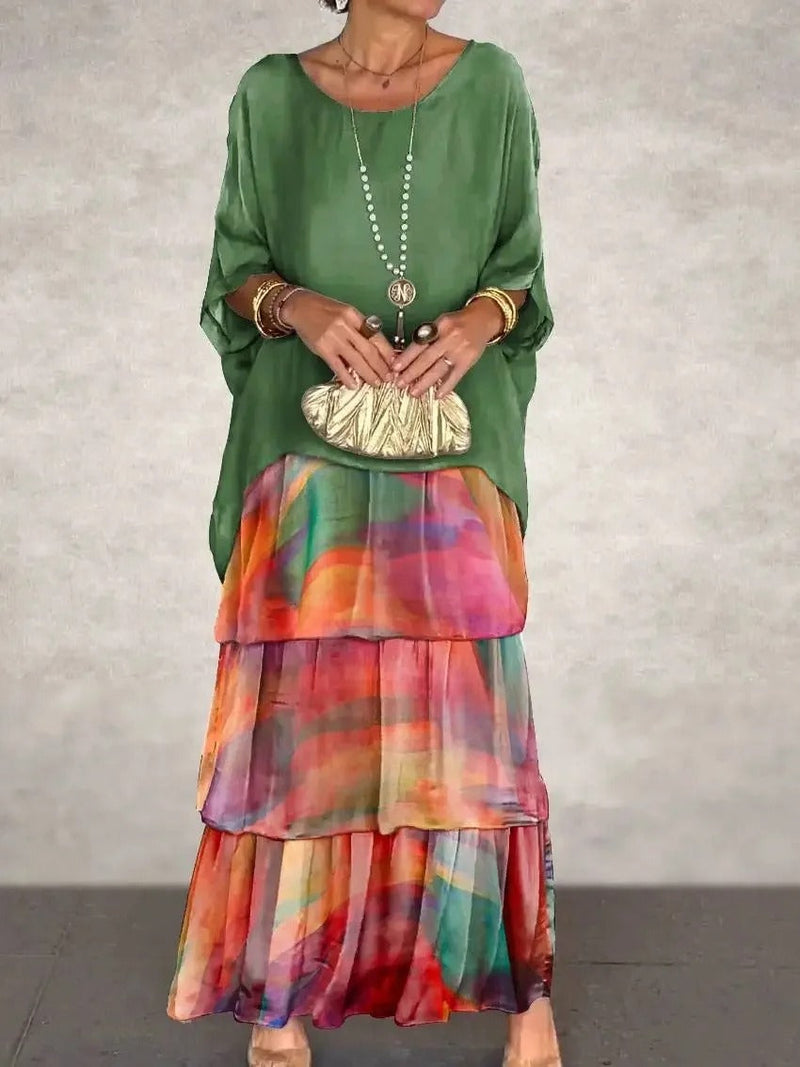 KL | Vestido maxi suelto a capas