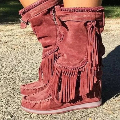 KL | Botas boho con flecos
