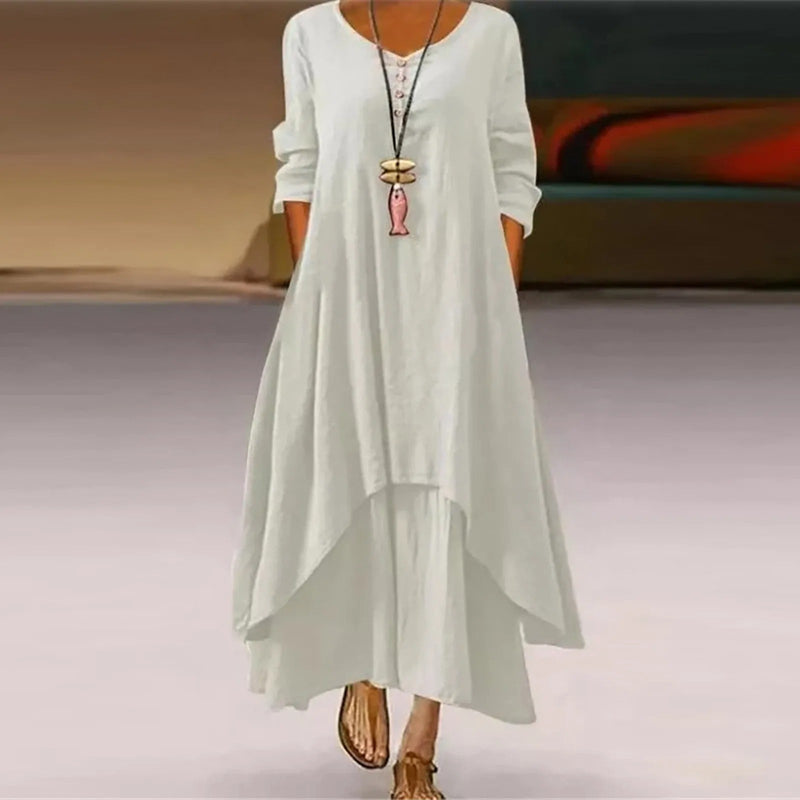 KL | Vestido midi fluido multicapa