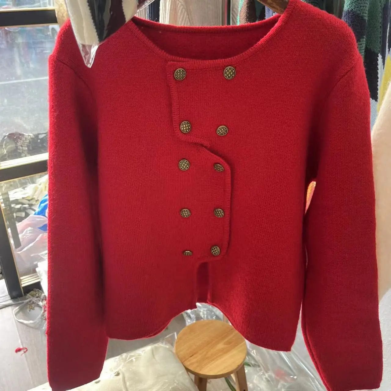 CM | Jersey de señora con tapeta de botones de doble botonadura