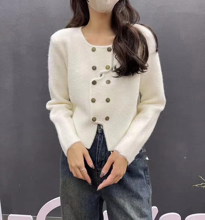 CM | Jersey de señora con tapeta de botones de doble botonadura