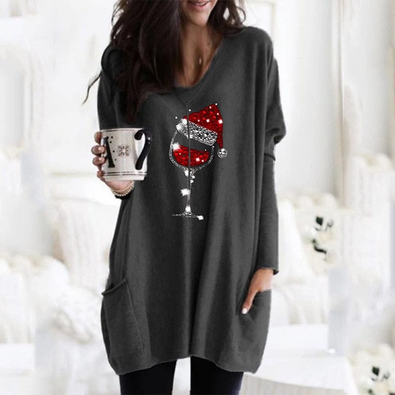 CM | Jersey de copa de vino de Navidad