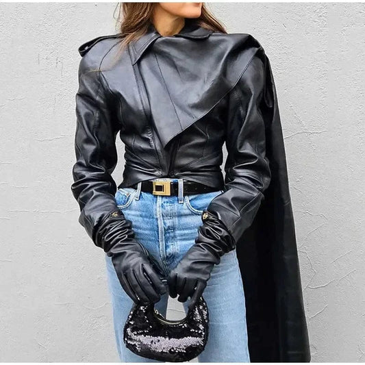 CM | Chaqueta suelta sin mangas con elegante escote redondo en jersey de punto monocolor