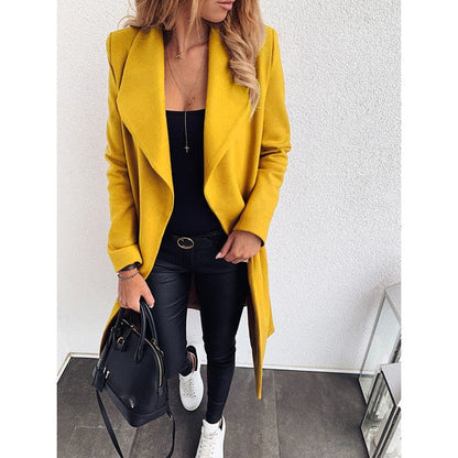 CM | Chaqueta larga de algodón sin botones