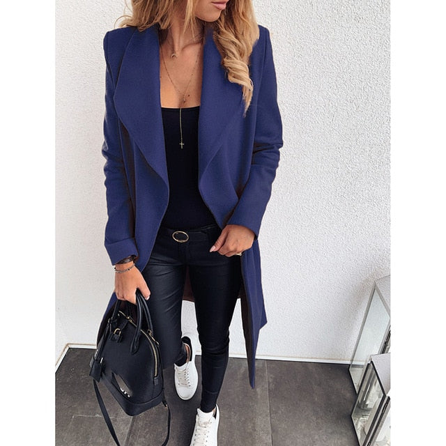 CM | Chaqueta larga de algodón sin botones