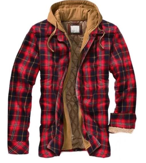KL | Chaqueta camisera con capucha de franela de algodón