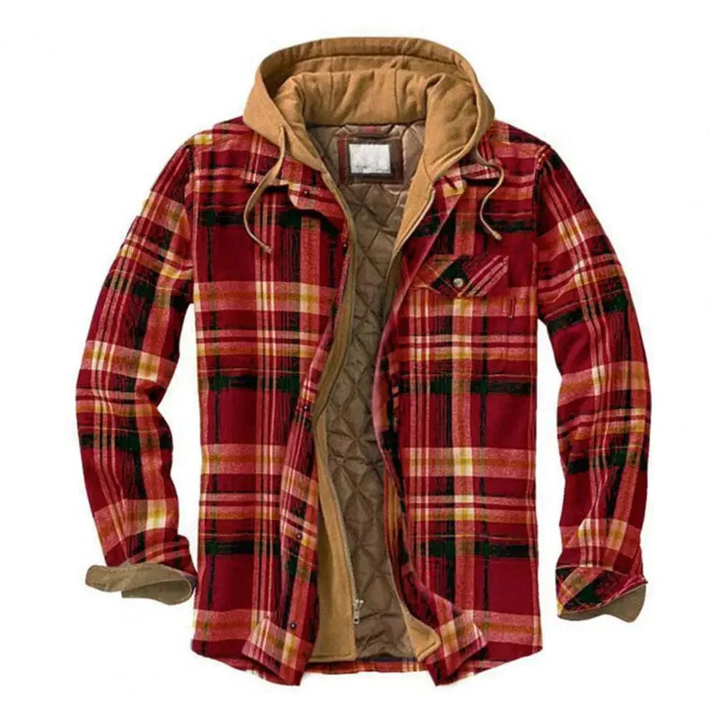 KL | Chaqueta camisera con capucha de franela de algodón