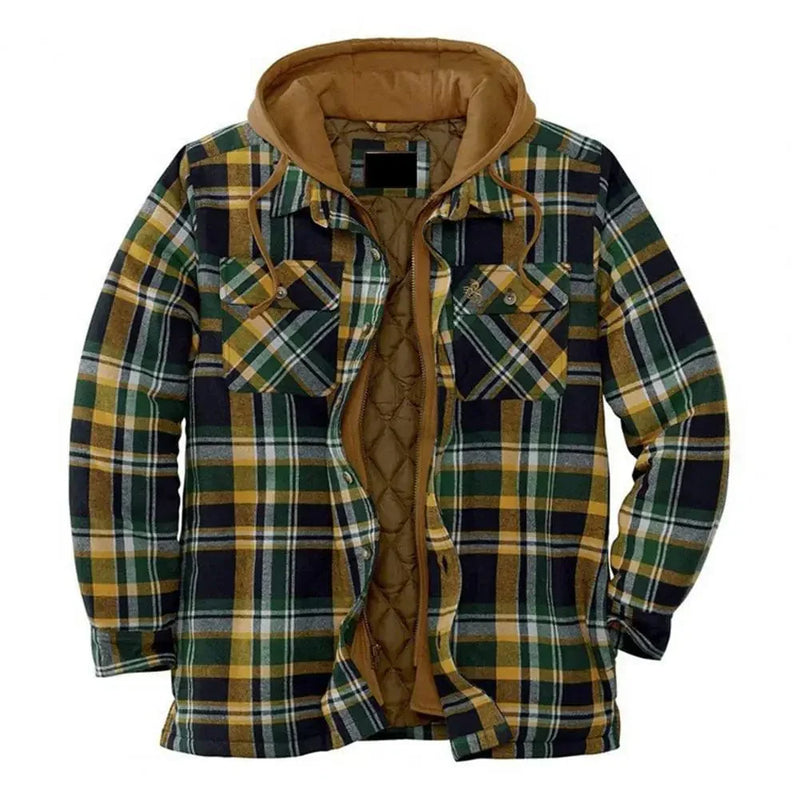 KL | Chaqueta camisera con capucha de franela de algodón