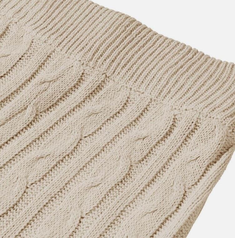 CM | MW -Traje largo de punto de 2 piezas para mujer con jersey grueso