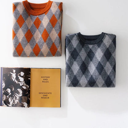 CM | Jersey de lana de colores con cuello en O 2024