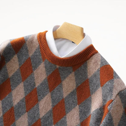 CM | Jersey de lana de colores con cuello en O 2024