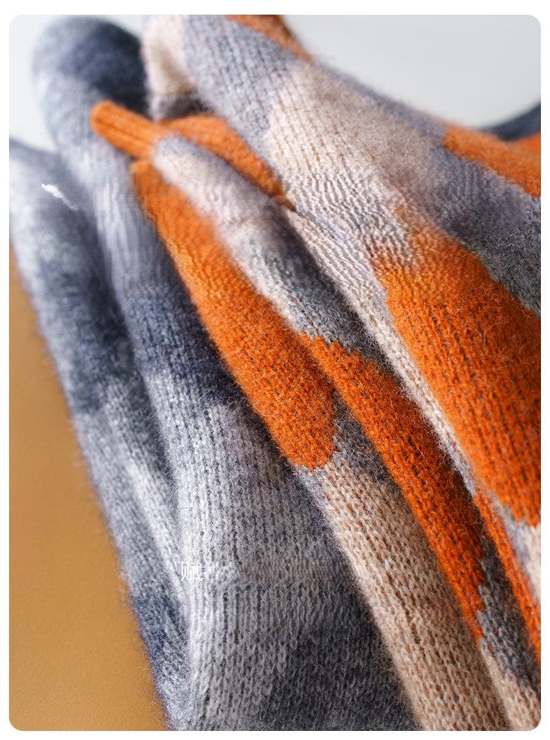 CM | Jersey de lana de colores con cuello en O 2024