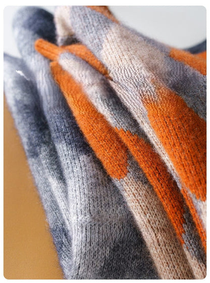 CM | Jersey de lana de colores con cuello en O 2024