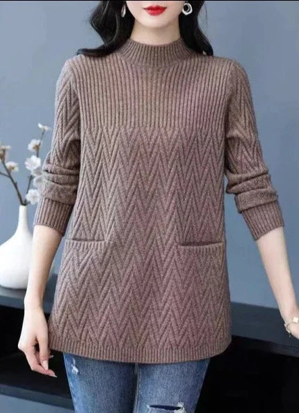 CM | Jersey de mujer con cuello alto