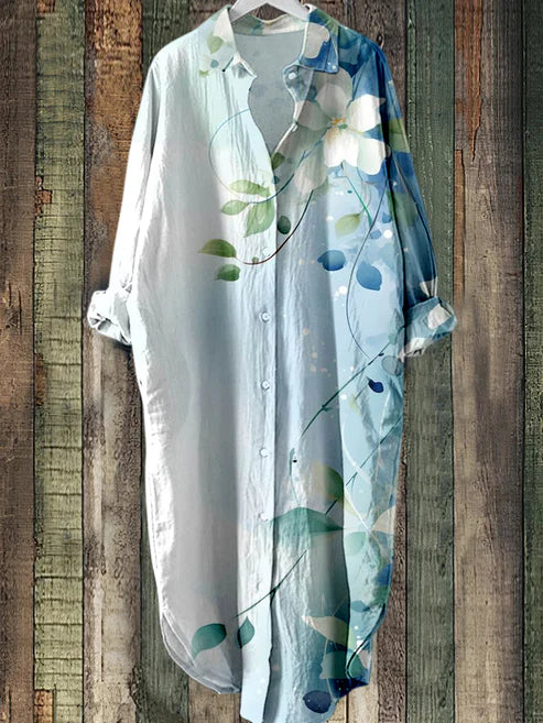 KL | Vestido midi abotonado con estampado floral