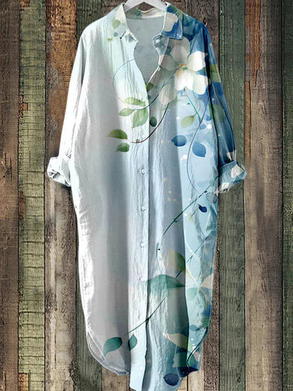 KL | Vestido midi abotonado con estampado floral